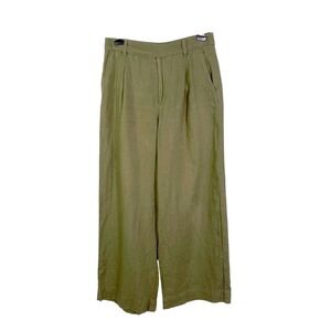 Madewell Linen Wide Leg Pants Women's 10 Green